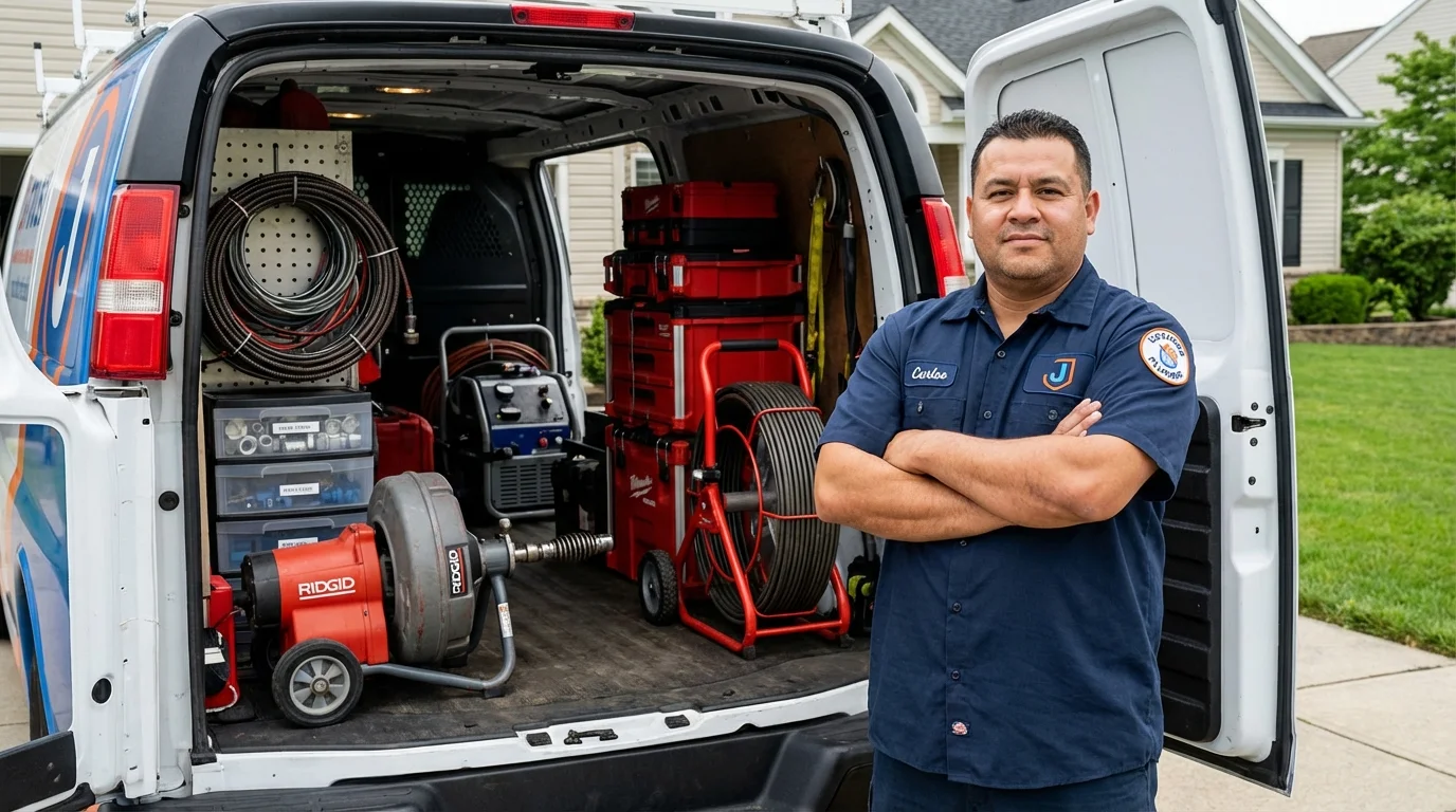 Professional drain cleaning equipment and Johns Plumbing LLC plumber in Hayneville