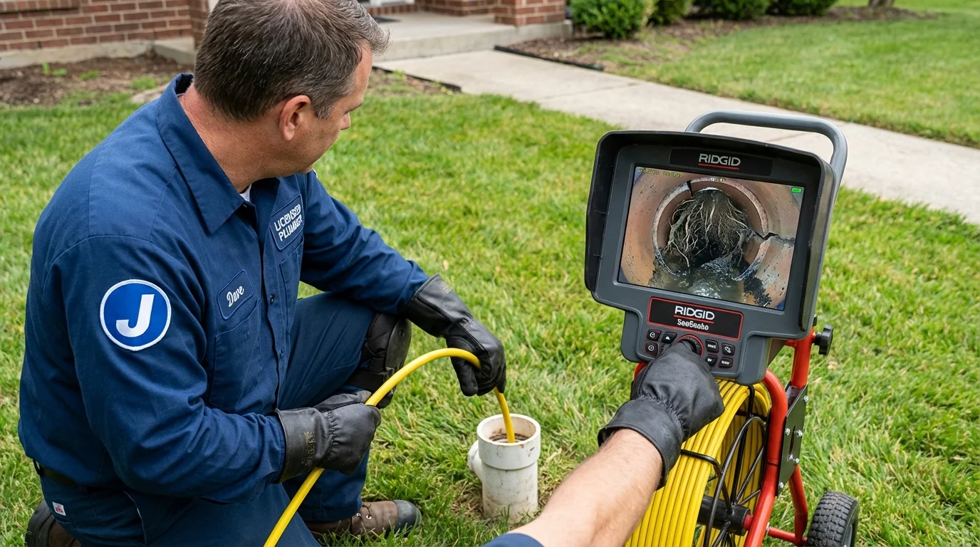 Sewer camera inspection being performed by Johns Plumbing LLC in Hayneville