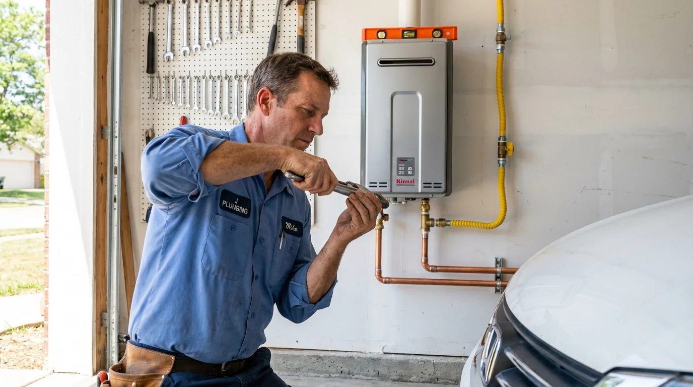 Tankless water heater installation by a Johns Plumbing LLC plumber in Hayneville
